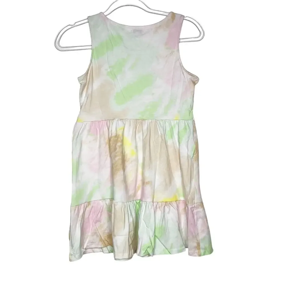 LOVE FIRE Girls Tie Dye Sleeveless Tiered Tank Dress Multicolor Size Medium NWT